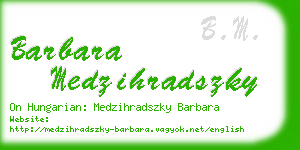 barbara medzihradszky business card